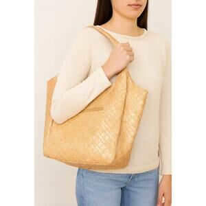 New Directions Tan Woven Large Hobo Shoulder Bag NWT